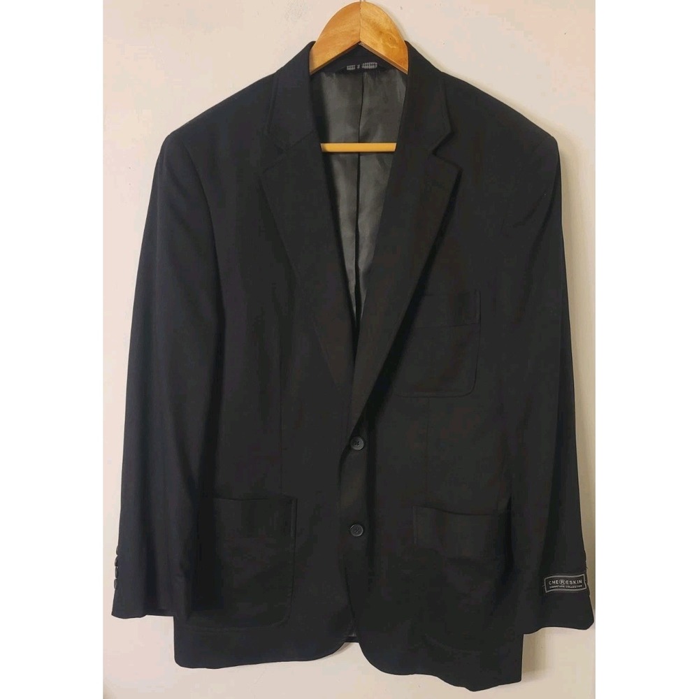 Chereskin Mens 44R Sport Coat Jacket Black Cotton Blend Medium NWT